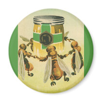 Vintage Honey Bees Dancing Magnets