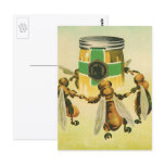 Vintage Honey Bees Dancing postcards
