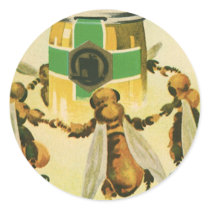Vintage Honey Bees Dancing Sticker