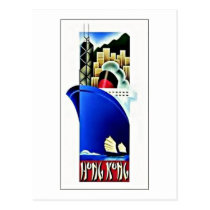 Vintage Hong Kong Travel Poster postcards