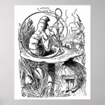 Vintage Hookah Smoking Caterpillar with Alice posters