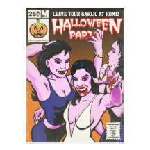Vintage Horror Comic Halloween Party Invitation