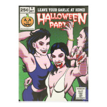 Vintage Horror Comic Halloween Party Invitation