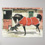Vintage Horse and Dog Friends Print