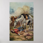 Vintage Horse Fallen Soldier Equestrian Print