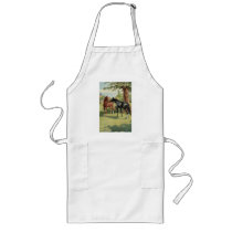 Vintage Horse Mare Stallion Equestrian Apron