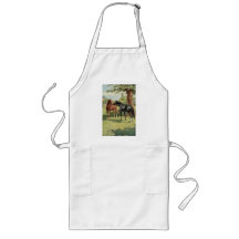 Vintage Horse Mare Stallion Equestrian Apron