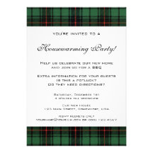 Vintage Housewarming, Tartan Davidson Pattern Personalised Announcement