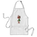 Vintage Hula Hawaiian Girl Tattoo Art aprons