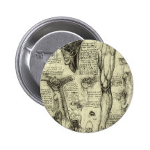 Vintage Human Anatomy Larynx Leg Leonardo da Vinci Pin