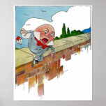 Vintage Humpty Dumpty Nursery Rhyme Illustration Posters