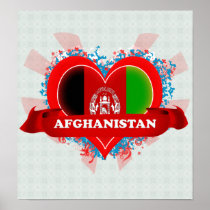 Vintage I Love Afghanistan Print