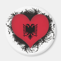 Vintage I Love Albania Fridge Magnet