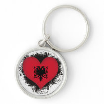 Vintage I Love Albania Key Chains