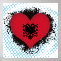 Vintage I Love Albania Poster