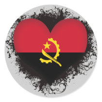 Vintage I Love Angola Round Sticker