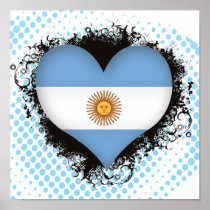 Vintage I Love Argentina Poster