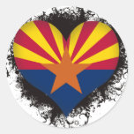 Vintage I Love Arizona Round Sticker
