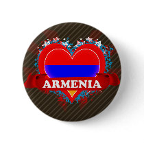 Vintage I Love Armenia Pinback Buttons