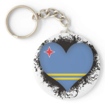 Vintage I Love Aruba Key Chain