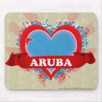 Vintage I Love Aruba Mouse Pads