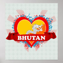 Vintage I Love Bhutan Posters