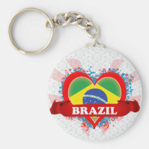 Vintage I Love Brazil Keychain