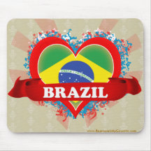 Vintage I Love Brazil Mousepad