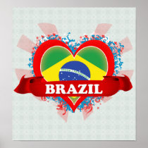 Vintage I Love Brazil Poster
