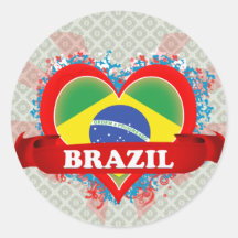 Vintage I Love Brazil Sticker