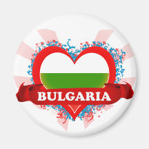 Vintage I Love Bulgaria Refrigerator Magnet