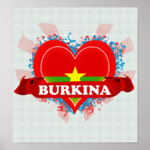 Vintage I Love Burkina Poster