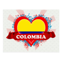 Vintage I Love Colombia Post Card
