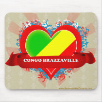Vintage I Love Congo Brazzaville Mouse Pads