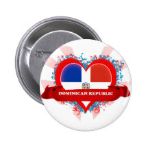 Vintage I Love Dominican Republic Pin