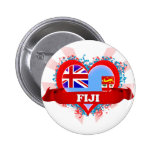 Vintage I Love Fiji Pinback Button