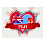 Vintage I Love Fiji Post Card