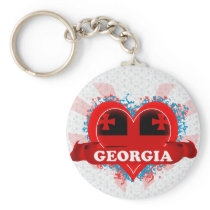 Vintage I Love Georgia Key Chains