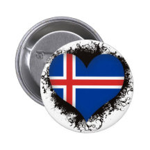Vintage I Love Iceland Button