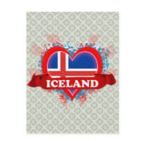Vintage I Love Iceland Post Card