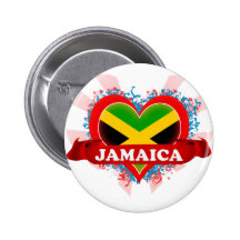 Vintage I Love Jamaica Buttons