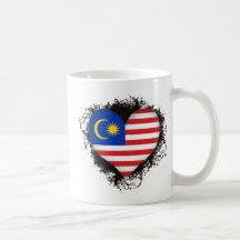 Vintage I Love Malaysia Coffee Mugs
