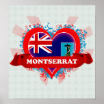 Vintage I Love Montserrat Poster