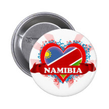 Vintage I Love Namibia Button