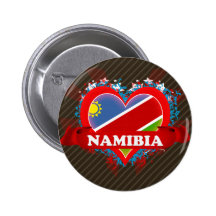 Vintage I Love Namibia Pinback Button