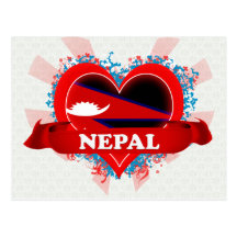 Vintage I Love Nepal Post Card