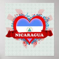 Vintage I Love Nicaragua Poster