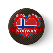 Vintage I Love Norway Buttons