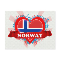 Vintage I Love Norway Postcard