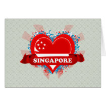 Vintage I Love Singapore Greeting Card